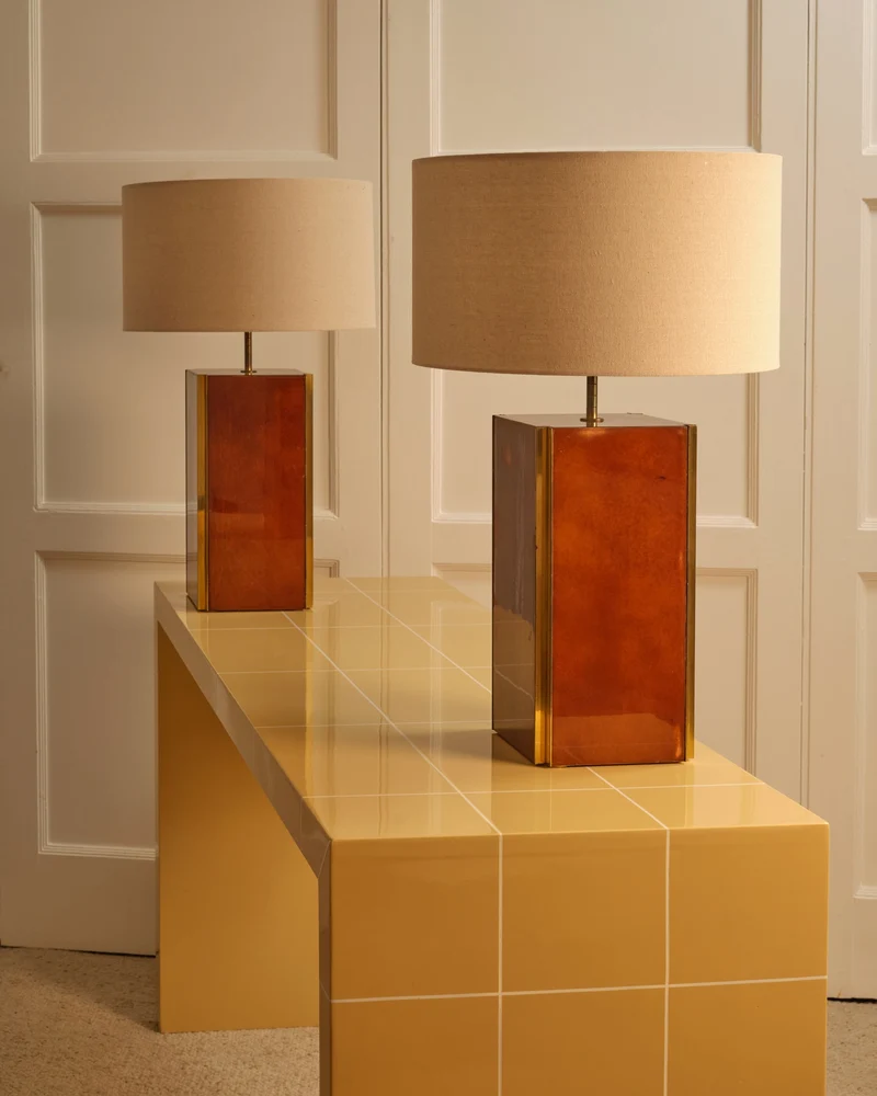 Vintage Pair of Brass table lamps - Italy 1970s