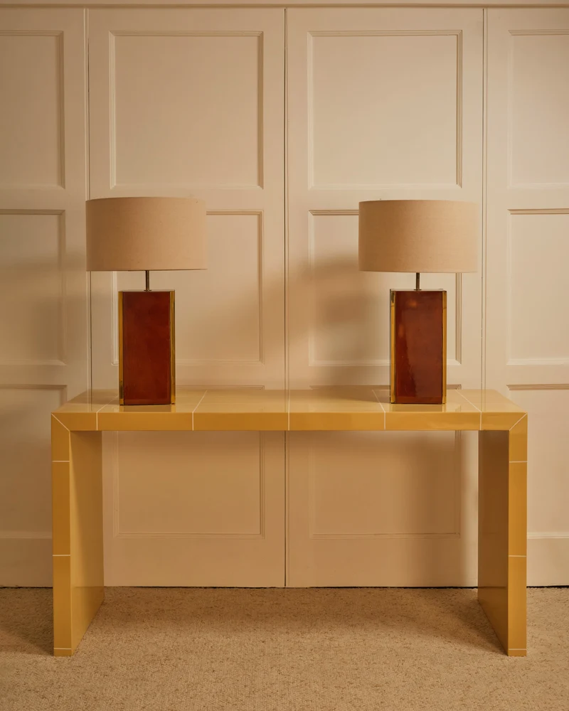 Vintage Pair of Brass table lamps - Italy 1970s