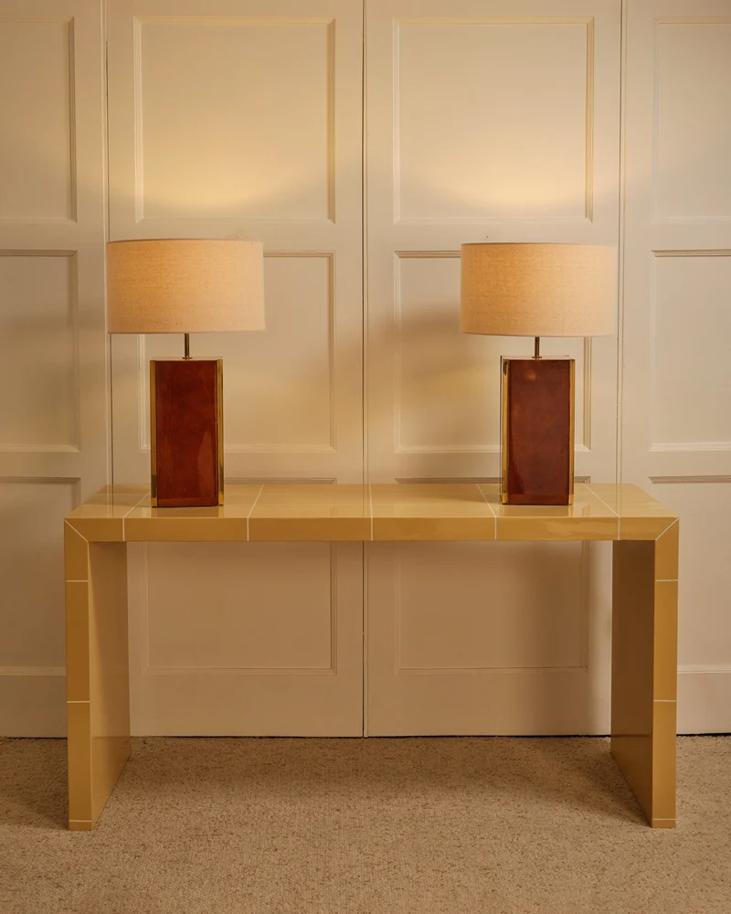 Vintage Pair of Brass table lamps - Italy 1970s