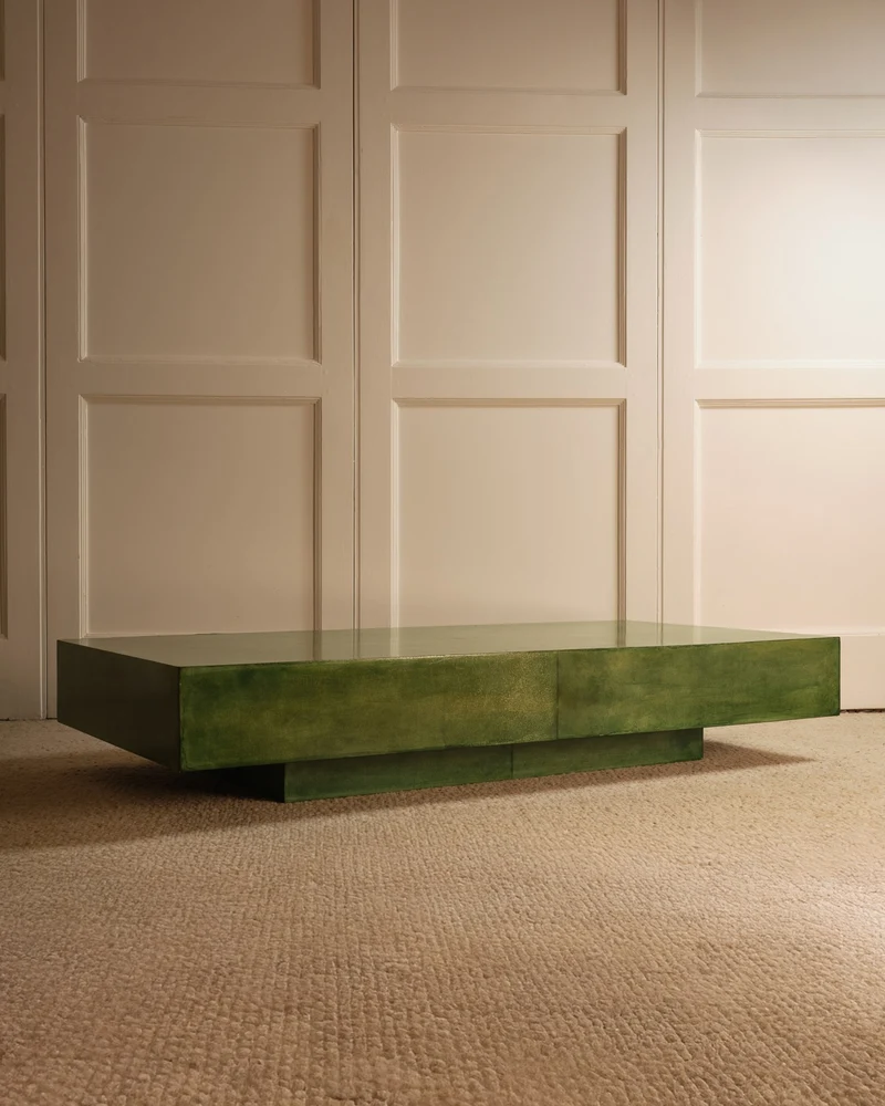 Green parchment table