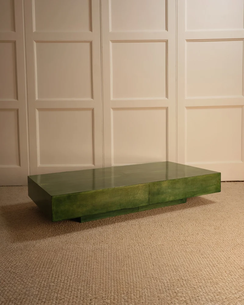 Green parchment table
