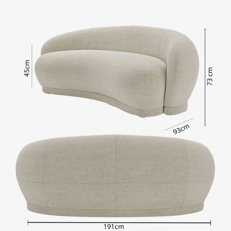 Canap design tissu beige Bianca