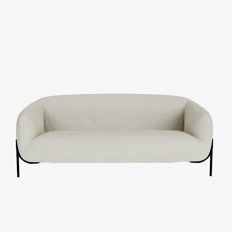 Joyce Canap design arrondi tissu chenille blanc