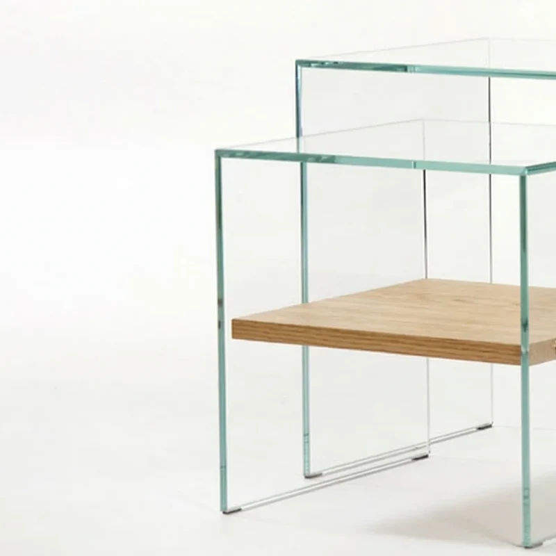 Set Zen 3 | 2 Tables Gigognes Verre Trempé et Bois — Adentro Studio
