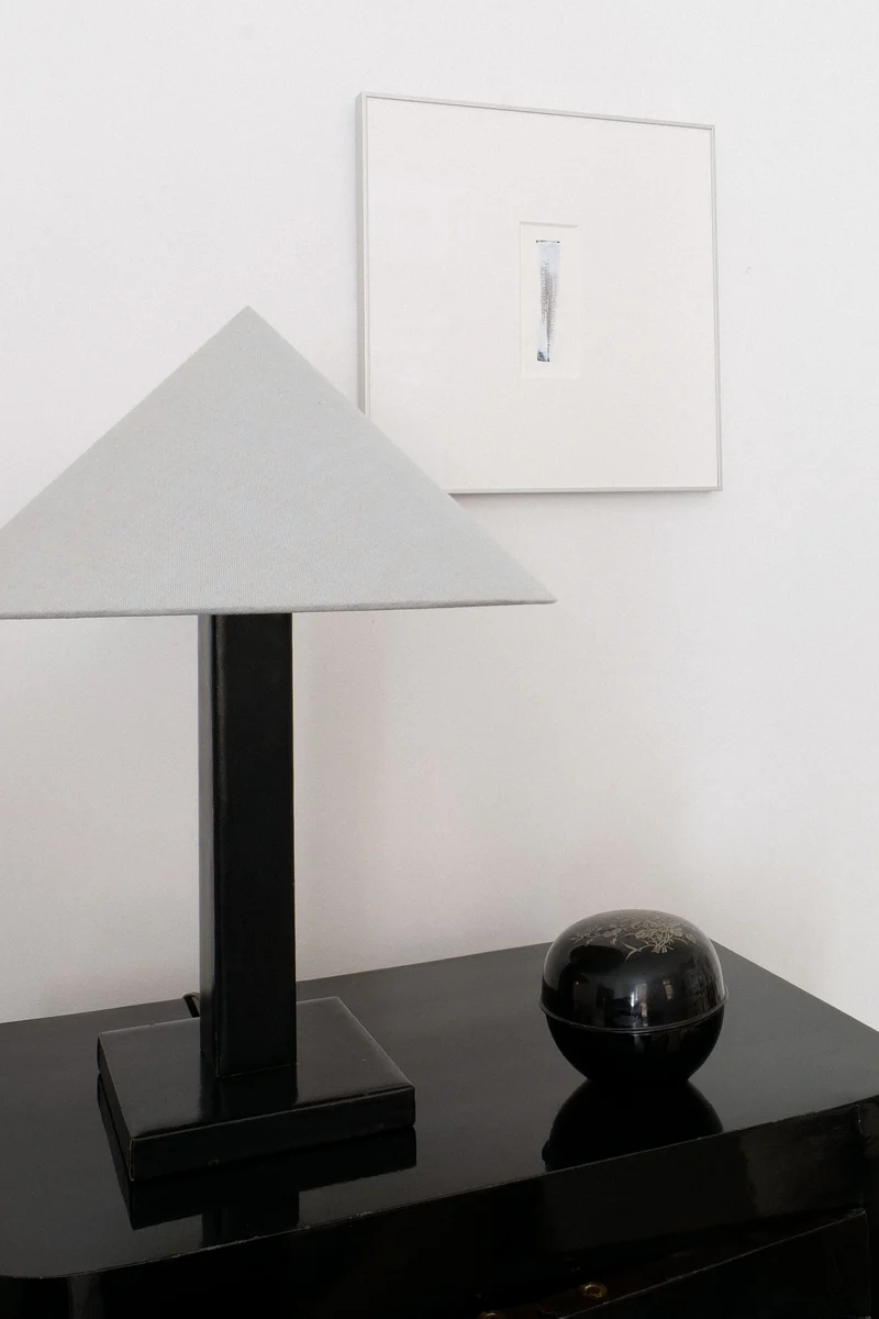 Vintage Art Deco Adnet Leather Table Lamp 1950s
