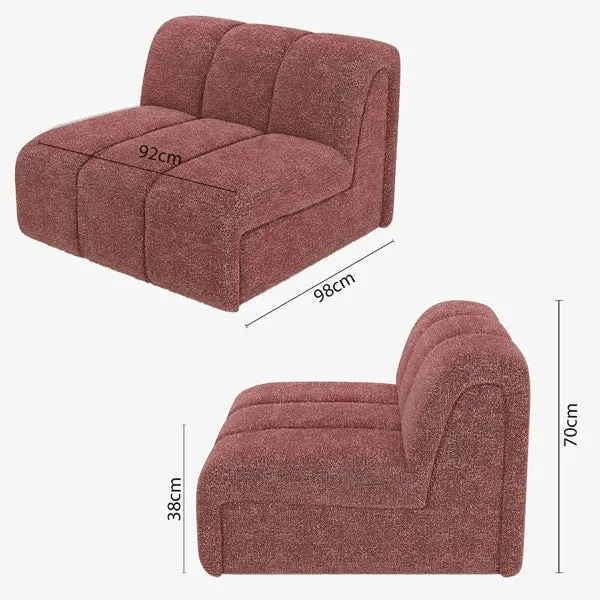Canap modulable en tissu bouclette rose H l ne