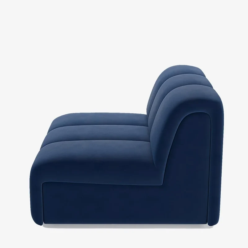 Canap modulable en velours bleu marine H l ne