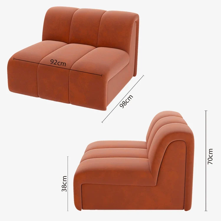 Canap modulable en velours ocre H l ne