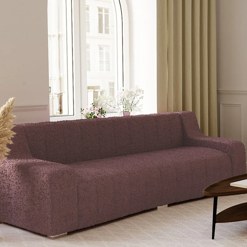 Canap rose tissu bouclette Garance