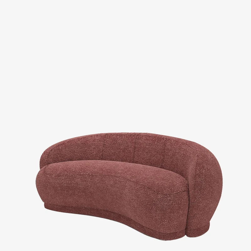 Canap tissu bouclette rose Bianca