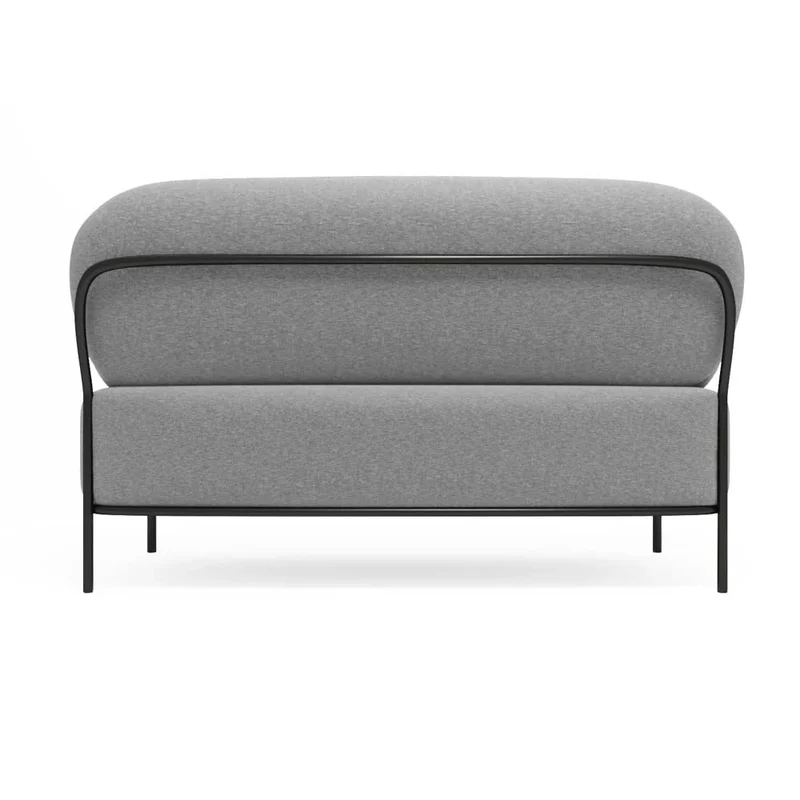 Canapé 2 places design en tissu gris foncé