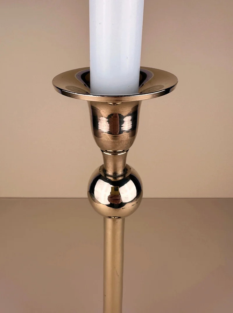 Postmodern Brass Candleholder