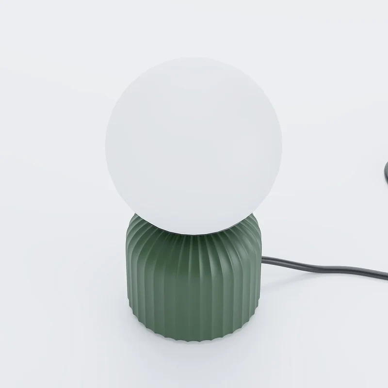 Lampe poser en c ramique et globe en verre