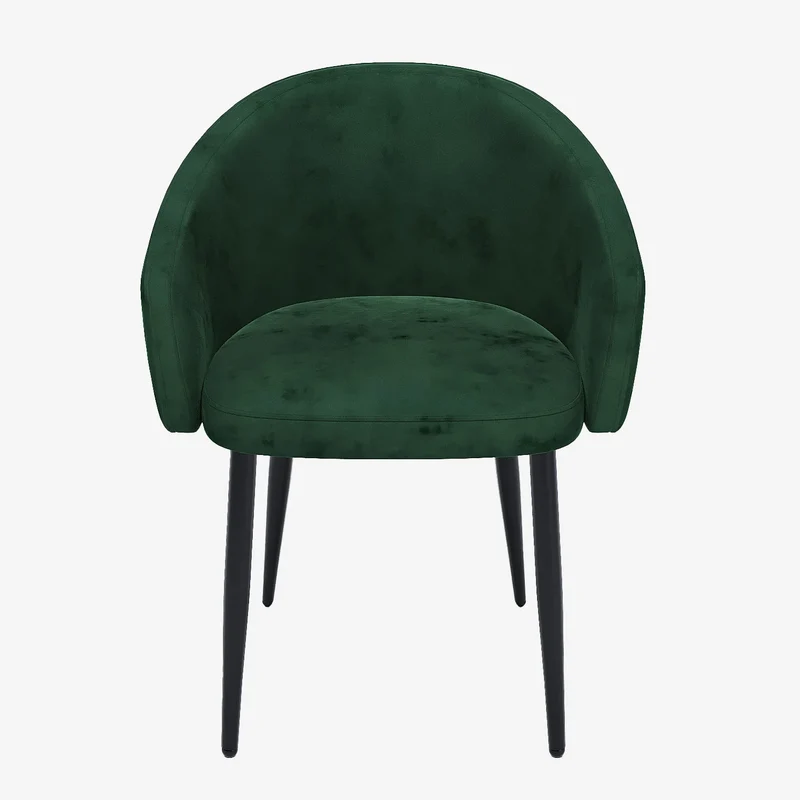Paire de fauteuils de table design velours vert Eug nie