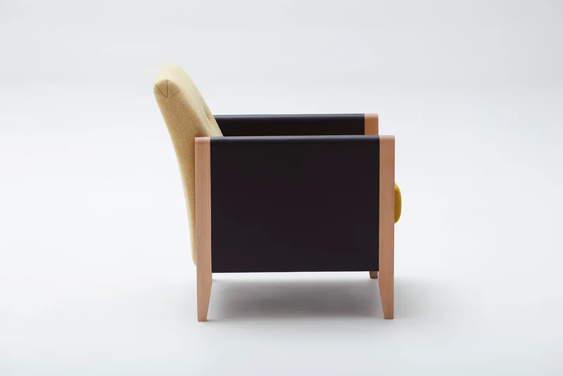 Fauteuil Resident | Hêtre massif, Cuir et Laine