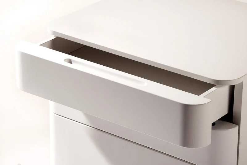 Caisson Cosimo | 3 Tiroirs Push/Pull sur Roulettes | Laqué Blanc Mat