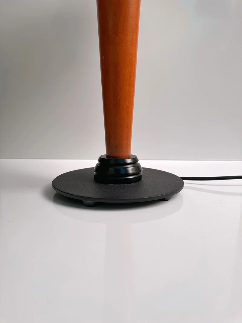 Vintage Mid-Century 1950s Scandinavian Banker Wood Table Lamp