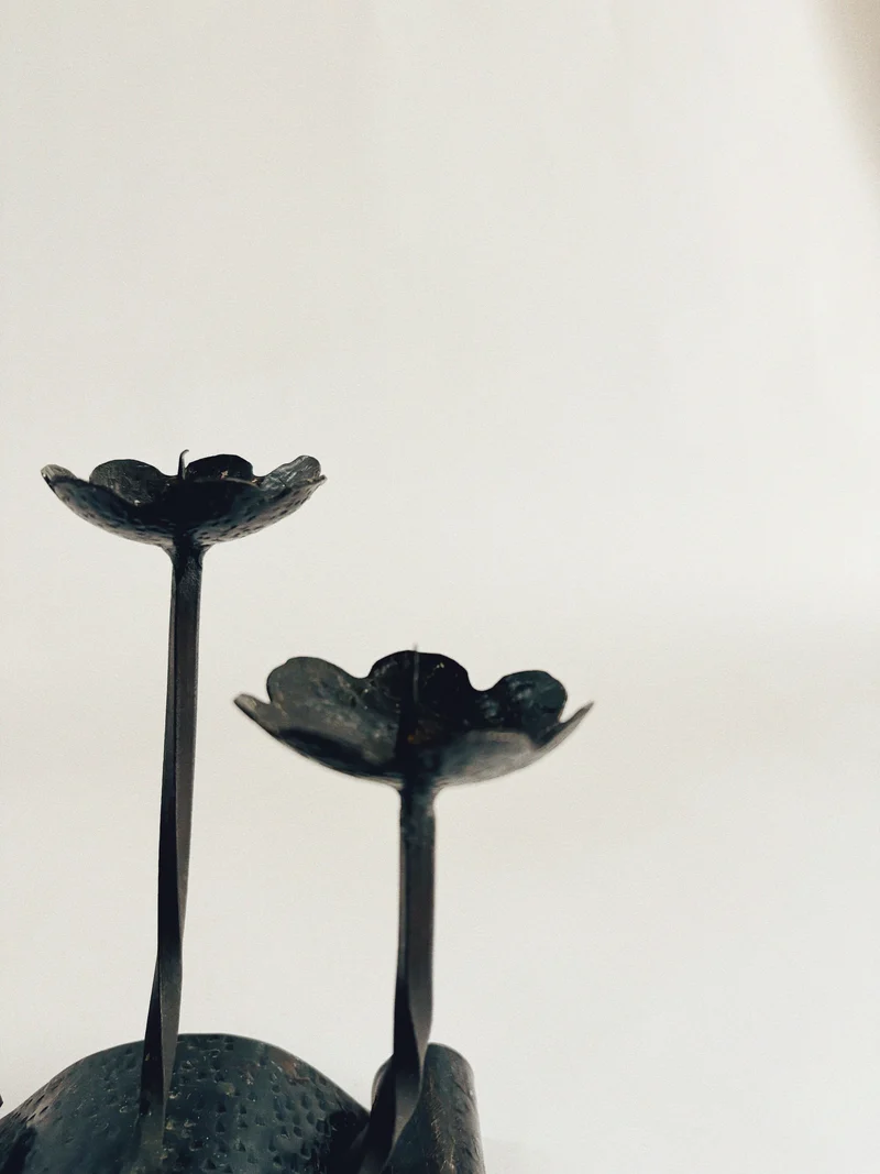 Handmade Metal Flower Candlestick