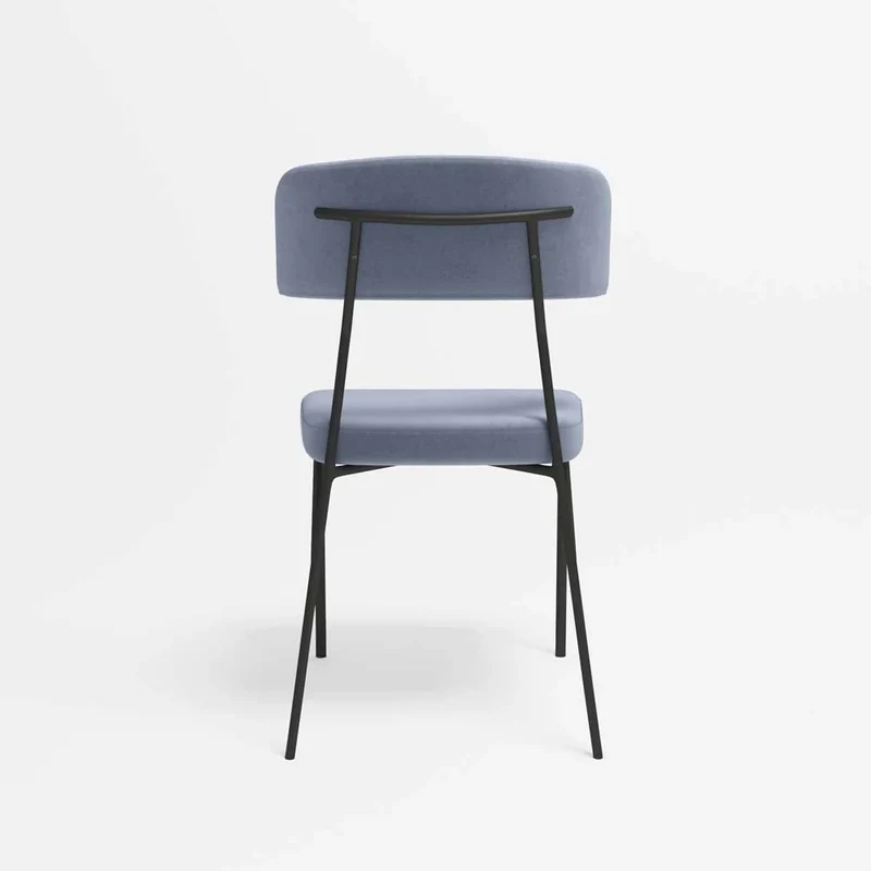 Lot de 2 chaises en velours bleu perle