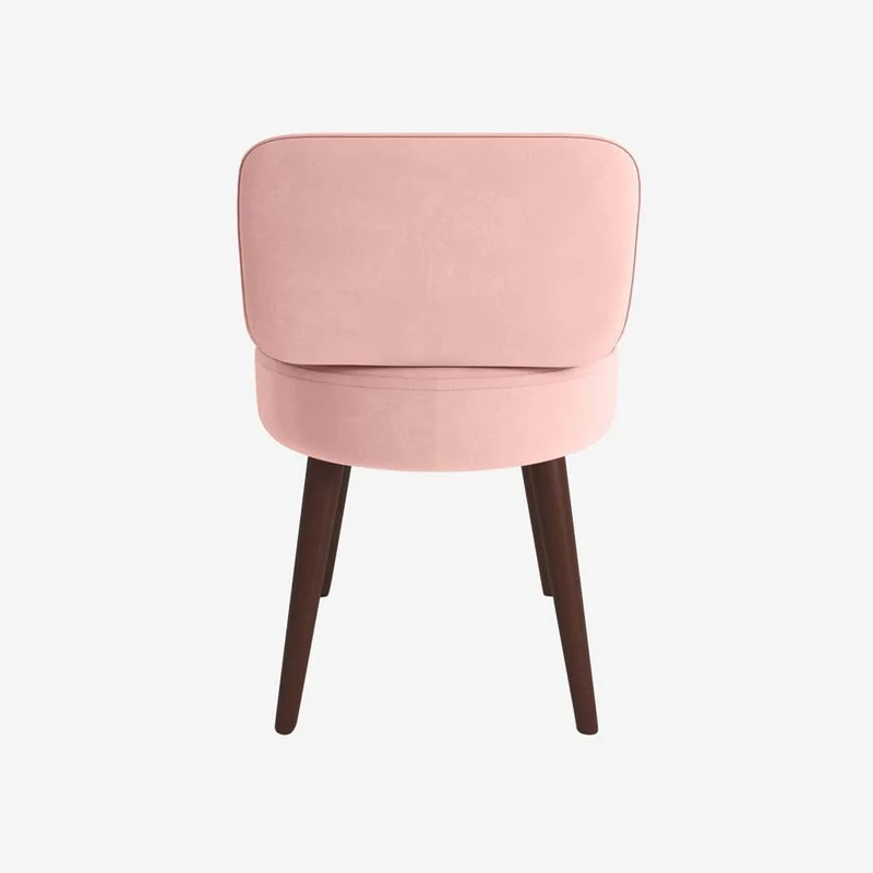 Petit fauteuil en velours rose vintage