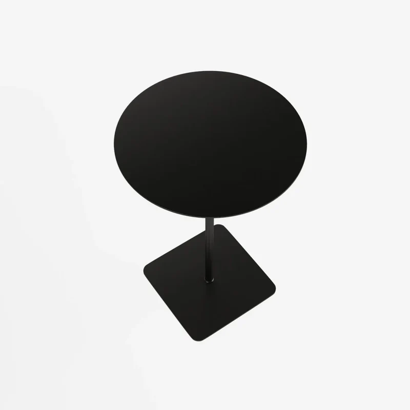 Table d'appoint ronde en métal noir