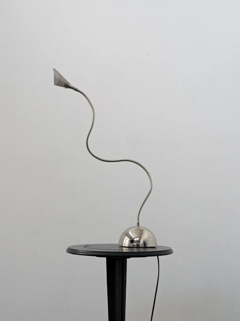 Vintage Italian Chrome Table Lamp, c.1990
