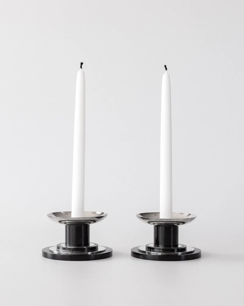 Modernist Sterling Silver Candleholders, 1934