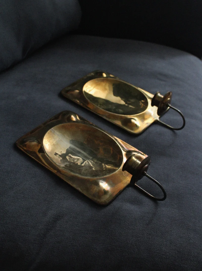 Pair of Brass Wall Candle Sconces