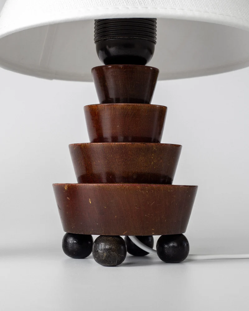 Vintage Art Deco Wooden Table Lamps, 1930s