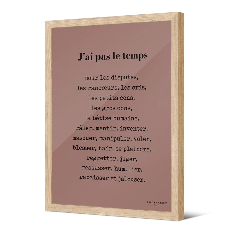 Affiche ou affiche encadrée Pas le Temps