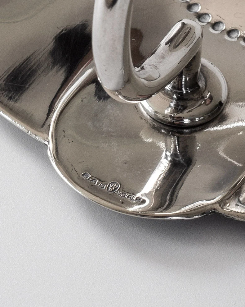 Scalloped Shell Silver Wall Candle Sconces, 1930s