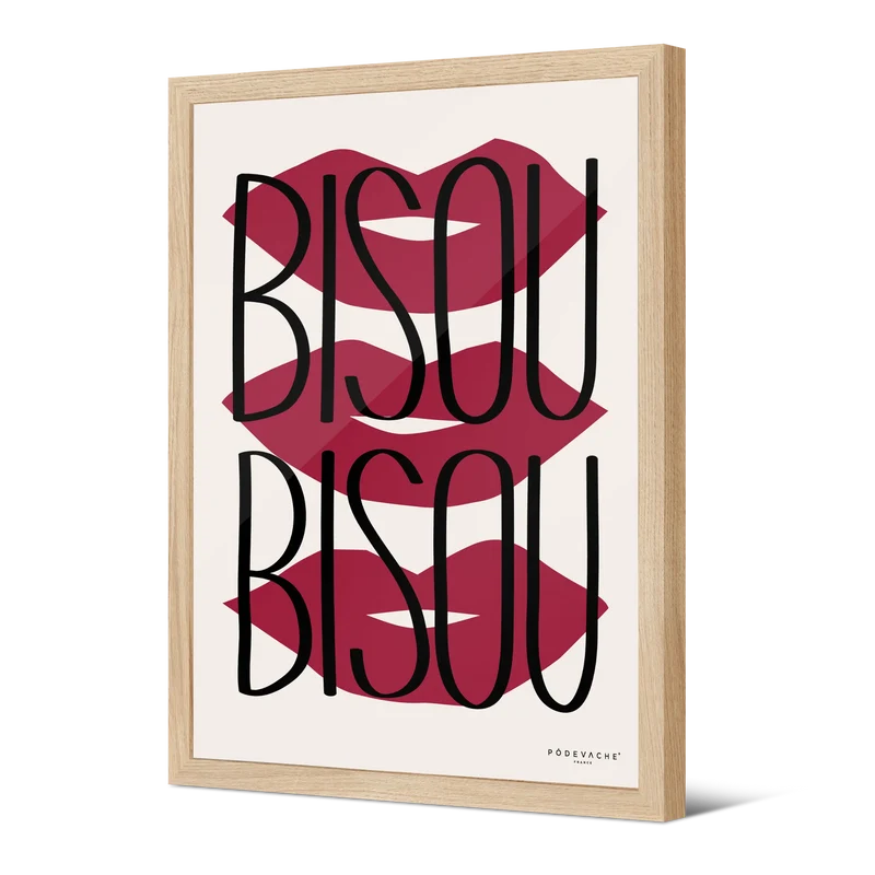 Affiche ou affiche encadrée Bisou Bisou