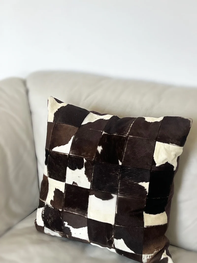 Cowhide Patchwork Cushion