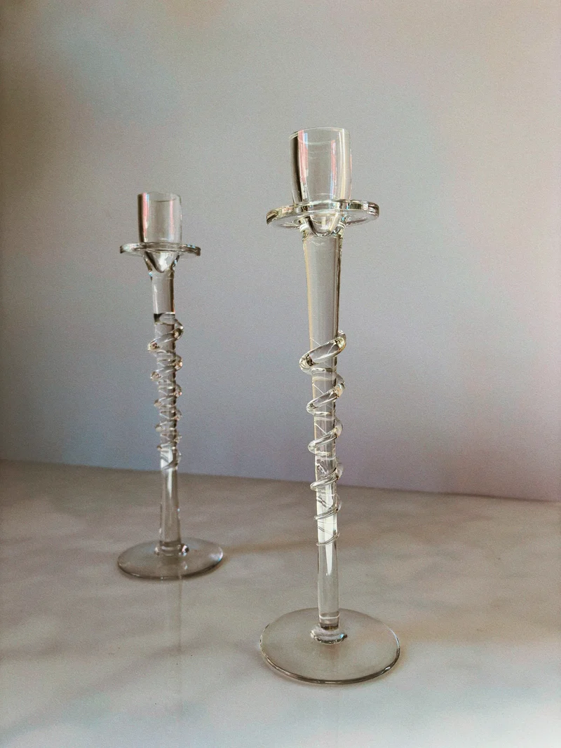 Clear Glass Candleholders