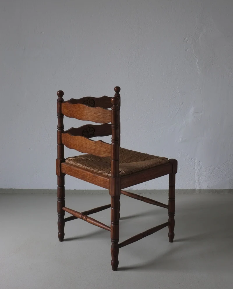 Carved Oak Corner Chair, 1950s