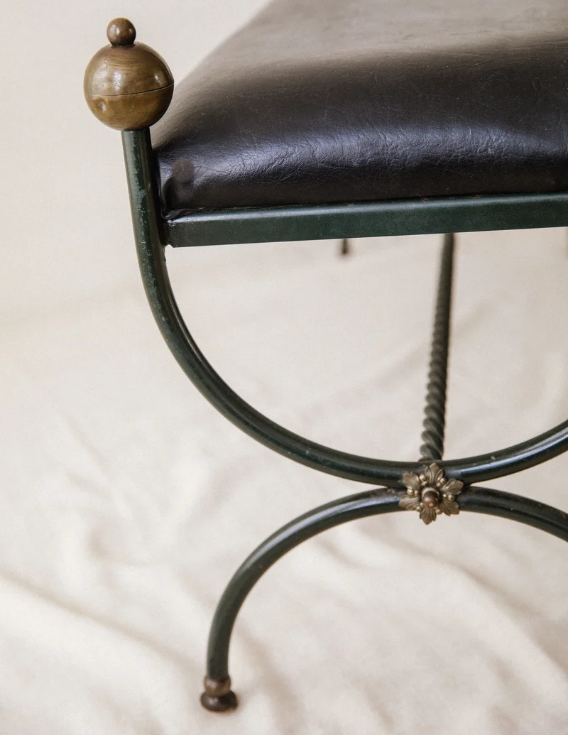 Mid-Century Wrought Iron Bench