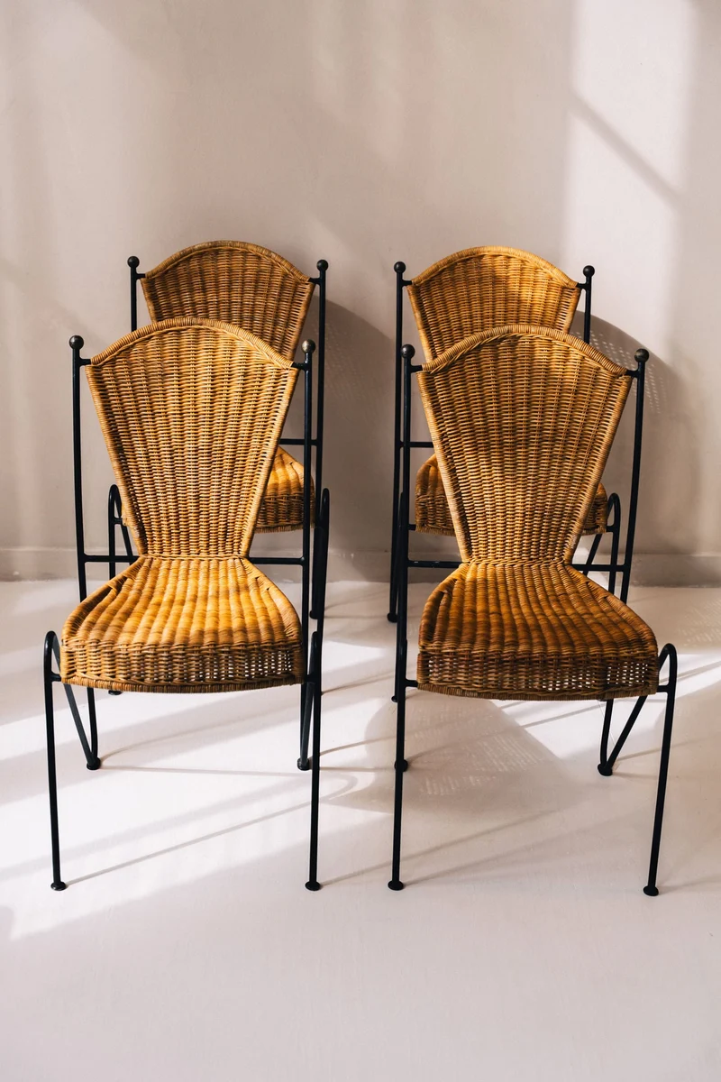 Frederic Weinberg Wicker Chairs, 1950s