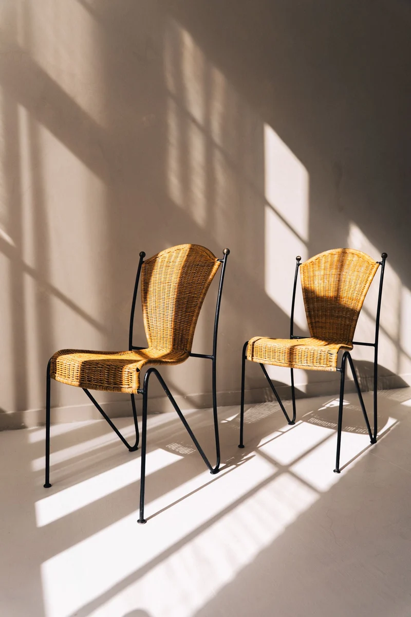 Frederic Weinberg Wicker Chairs, 1950s