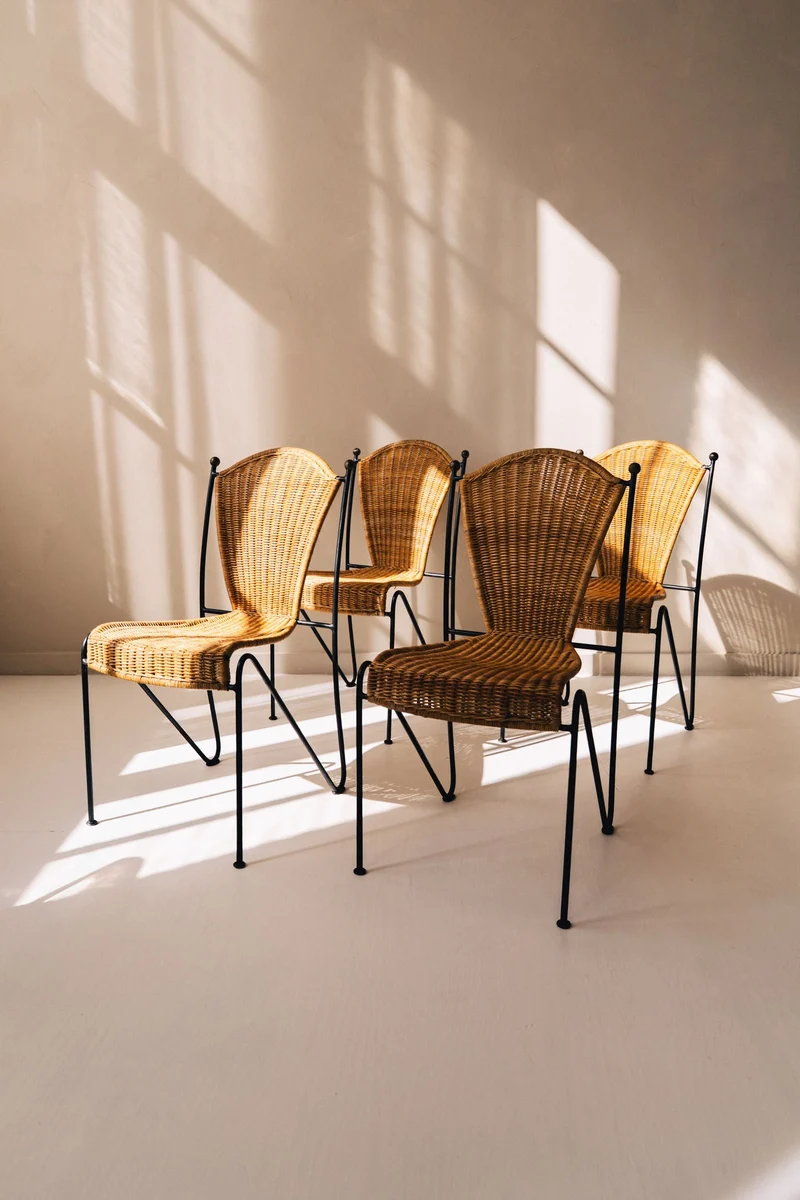 Frederic Weinberg Wicker Chairs, 1950s