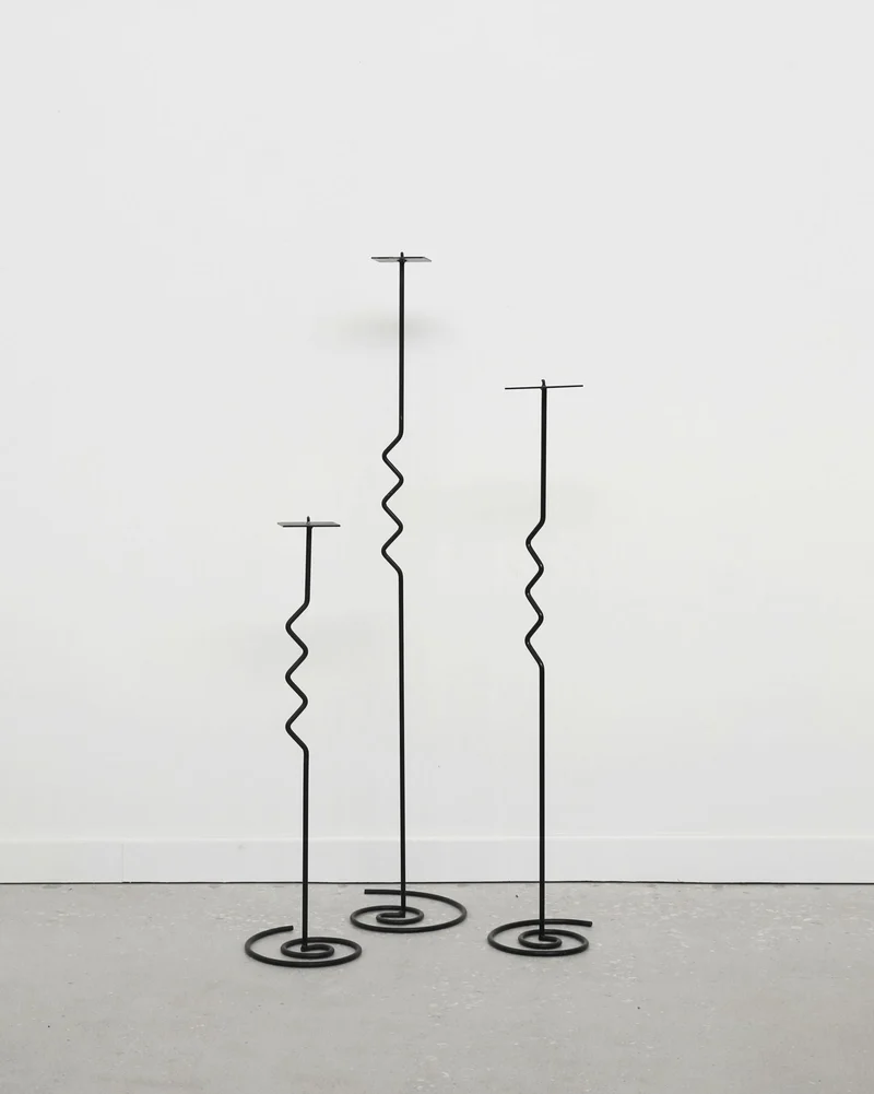 Spiral Floor Candleholder Trio