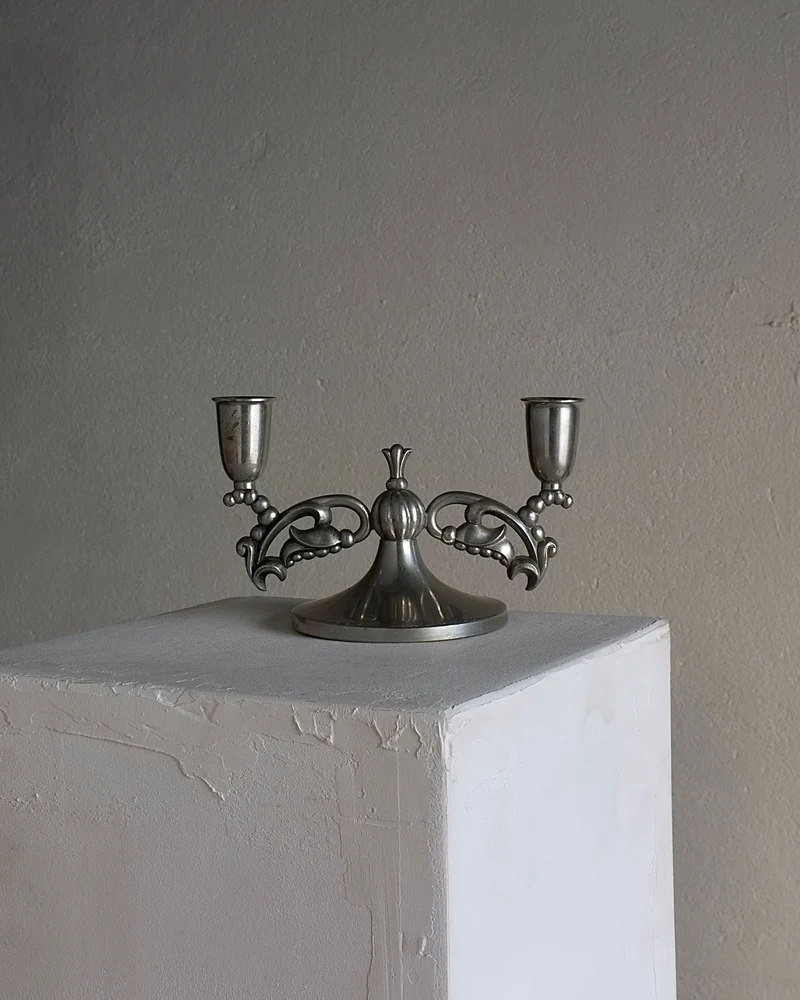 Swedish Grace Pewter Candleholder, 1930s