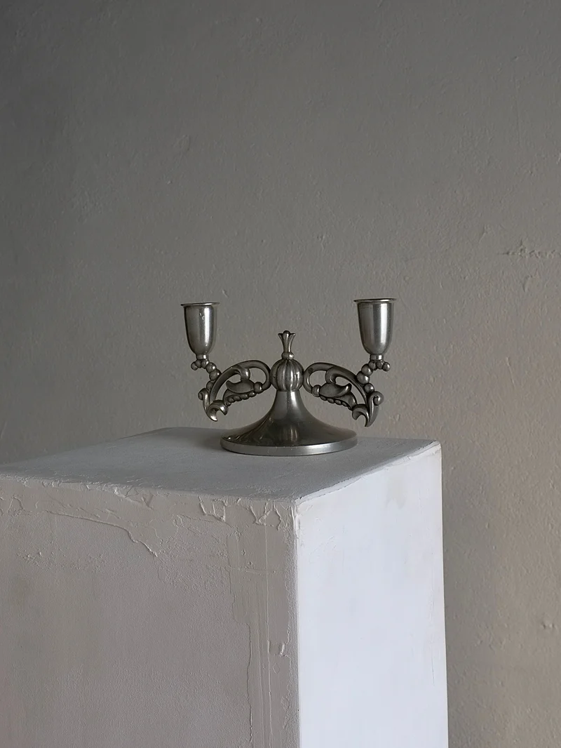 Swedish Grace Pewter Candleholder, 1930s