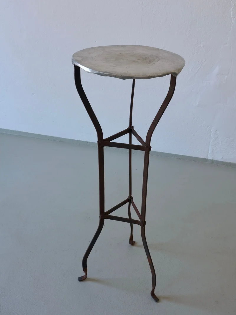 Vintage Iron Pedestal Side Table
