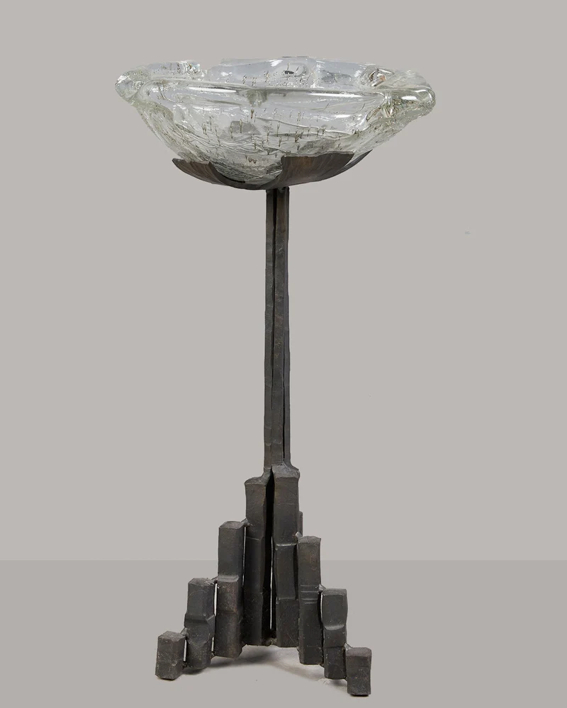 Brutalist Iron Stand in the Manner of Lothar Klute