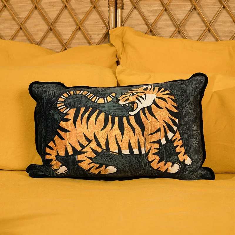 Coussin velours Elanja