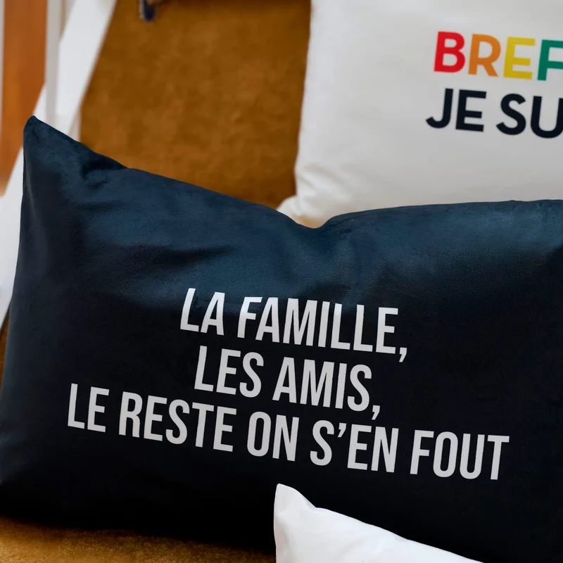 Coussin Velours Famille Amis