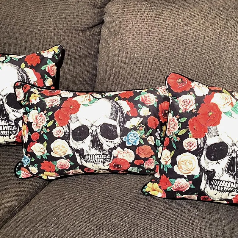 Coussin velours Flower Tattoo