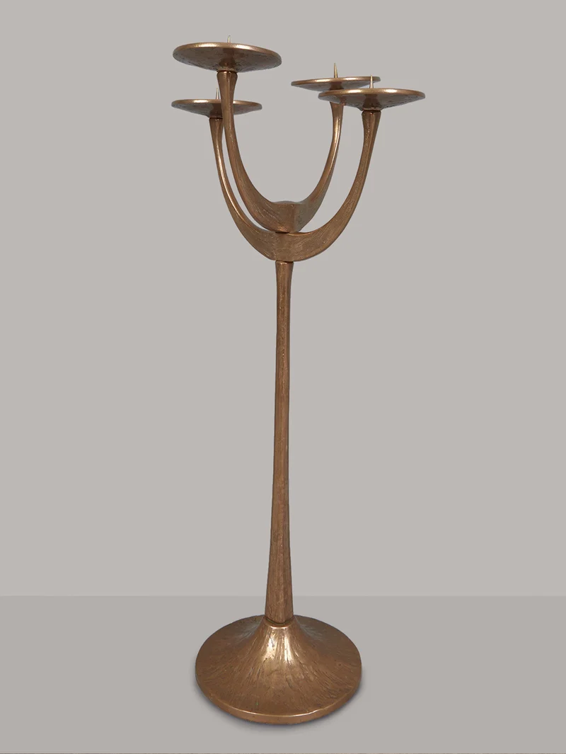 Floor Standing Brutalist Candleholder by Tobias Harjes