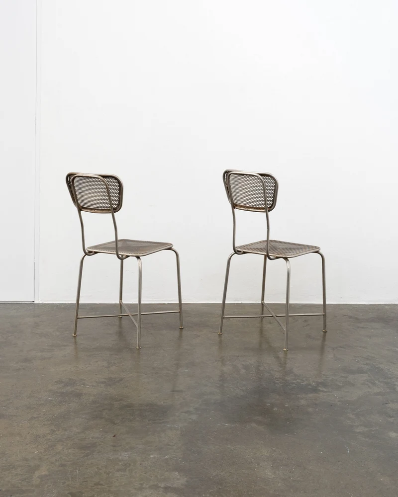 Vintage Perforated Metal Chairs