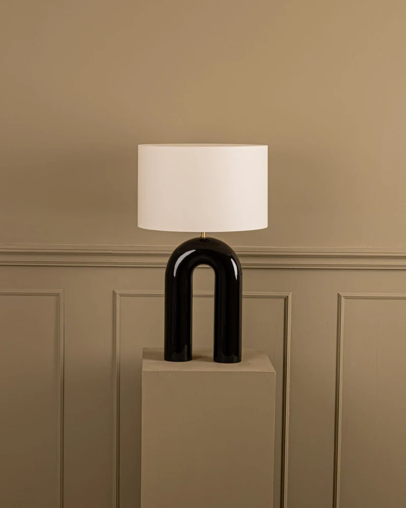 'Arko' Table Lamp in Black Ceramic